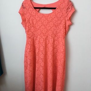Coral lace Motherhood Maternity dress, size medium